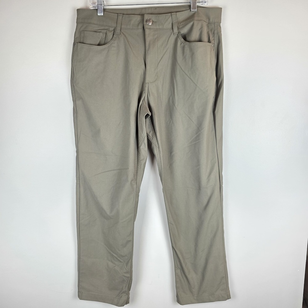 Swiss‎ Tech Pants Mens 36Wx30L Green Olive Stretch Outdoor Hiking Casual. A198